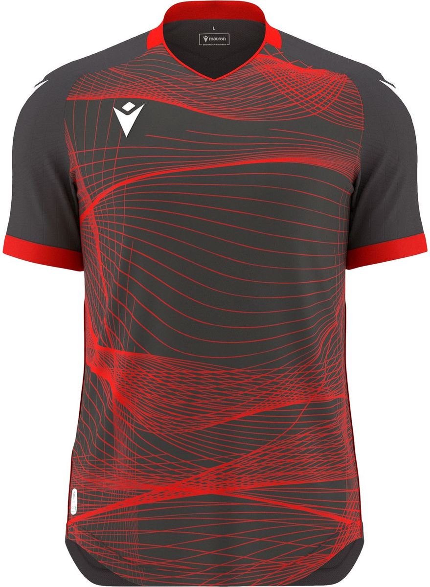 879x1200-95 Macron Wyvern Eco Shirt Korte Mouw Kinderen - Antraciet / Fluorood | Maat: 11-12 Y - Afbeelding 1