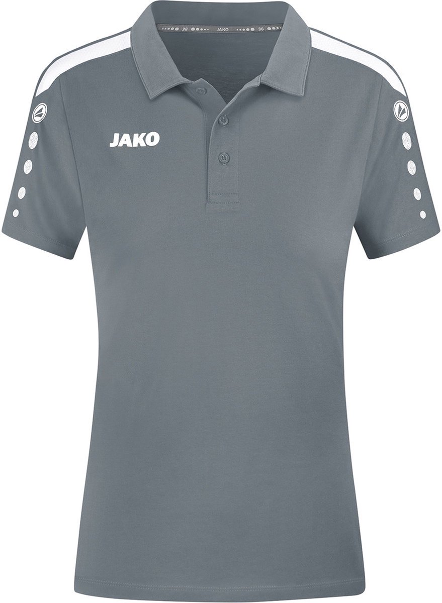 879x1200-99 JAKO Power Polo Dames Grijs Maat 44 - Afbeelding 1