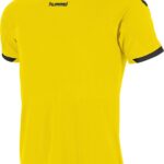 Hummel Fyn Shirt Korte Mouw Heren - Geel / Zwart | Maat: S