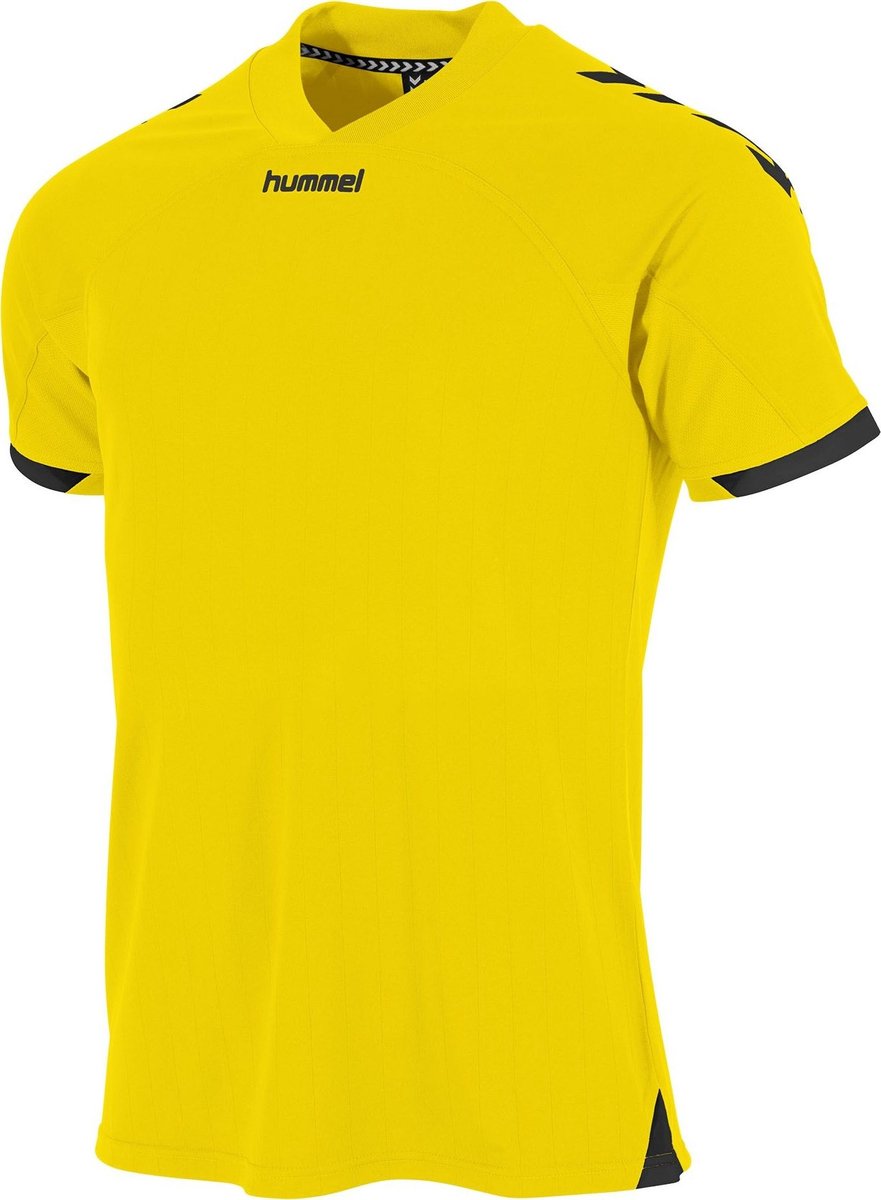 881x1200-6 Hummel Fyn Shirt Korte Mouw Kinderen - Geel / Zwart | Maat: 164 - Afbeelding 1