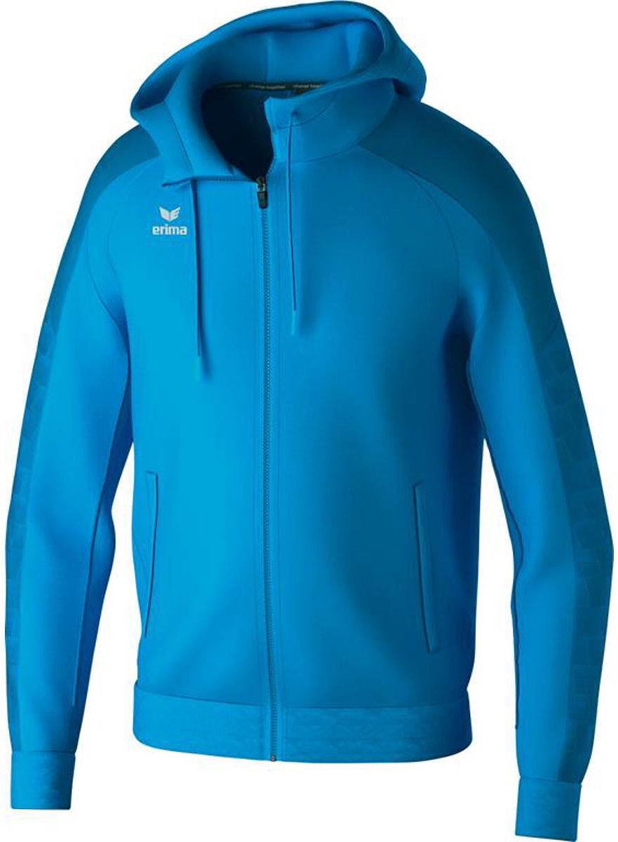 882x1200-109 Erima Evo Star Trainingsjack Met Capuchon Kinderen - Curaçao | Maat: 164 - Afbeelding 1