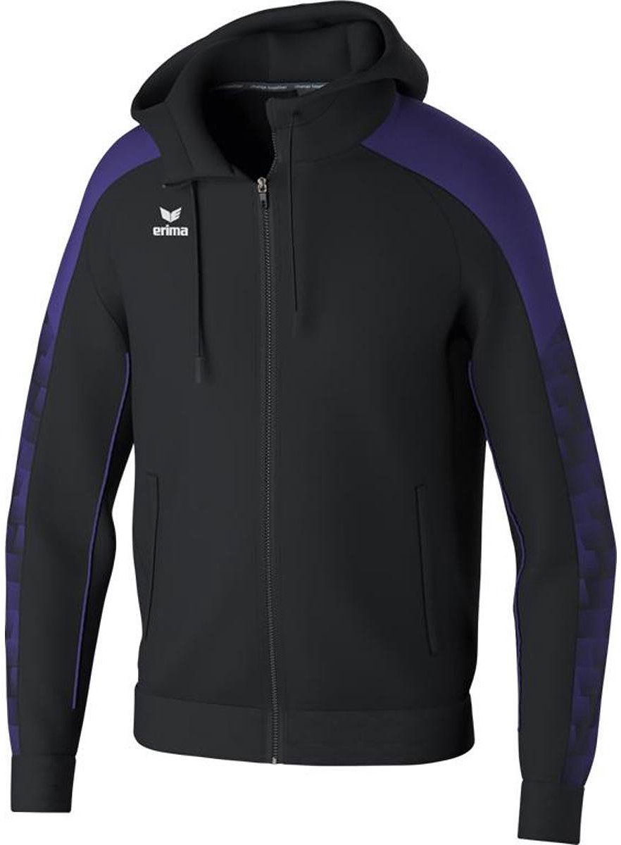 882x1200-110 Erima Evo Star Trainingsjack Met Capuchon Heren - Zwart / Paars | Maat: 3XL - Afbeelding 1