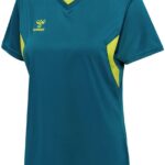 Hummel Authentic Shirt Korte Mouw Dames - Blue Coral / Sulpur Spring | Maat: XL