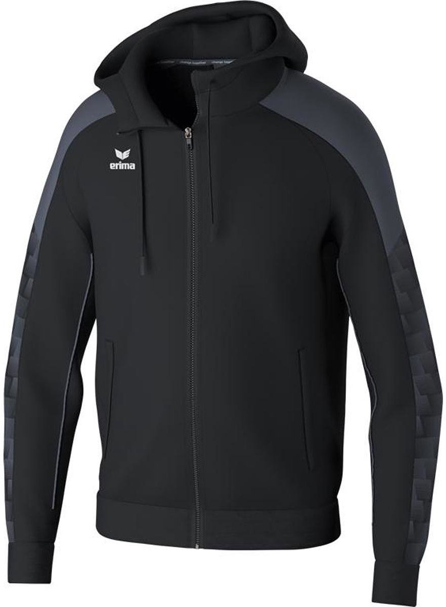 882x1200-16 Erima Evo Star Trainingsjack Met Capuchon Heren - Zwart / Slate Grey | Maat: XL - Afbeelding 1