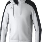 Erima Evo Star Trainingsjack Met Capuchon Kinderen - Wit / Zwart | Maat: 152