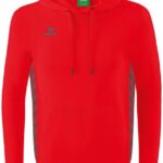 Erima Essential Team Sweatshirt Met Capuchon Heren - Rood / Slate Grey | Maat: M