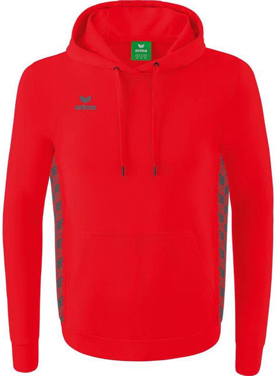 882x1200-171 Erima Essential Team Sweatshirt Met Capuchon Heren - Rood / Slate Grey | Maat: M - Afbeelding 1