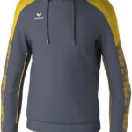 Erima Evo Star Sweatshirt Met Capuchon Kinderen - Grijs / Geel | Maat: 152