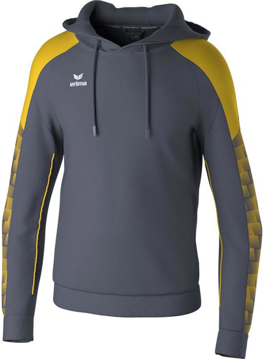 882x1200-223 Erima Evo Star Sweatshirt Met Capuchon Kinderen - Grijs / Geel | Maat: 152 - Afbeelding 1