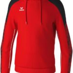 Erima Evo Star Sweatshirt Met Capuchon Kinderen - Rood / Zwart | Maat: 116