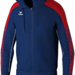 Erima Evo Star Trainingsjack Met Capuchon Kinderen - Marine / Rood | Maat: 116