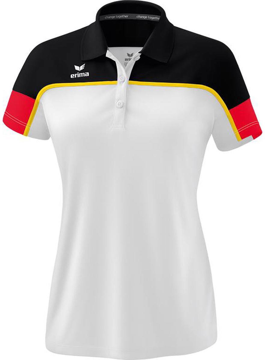 882x1200-261 Erima Change Polo Dames - Wit / Zwart / Rood | Maat: 40 - Afbeelding 1