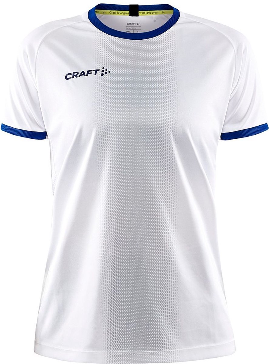 887x1200-40 Craft Progress 2.0 Progress 2.0 Graphic Shirt Korte Mouw Dames - Wit / Royal | Maat: XXL - Afbeelding 1