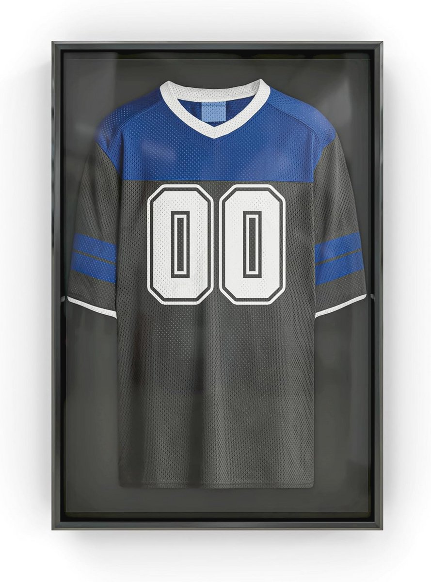 889x1200-32 Sport Jersey Vitrinekast - Wanddecoratie voor Sportmemorabilia - 50,8 cm x 76,2 cm - Zwart - Afbeelding 1