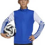 Adidas Squadra 25 Training Sweatshirt Met Halve Rits Blauw 11-12 Years Jongens,Meisjes