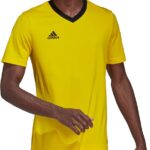 Adidas Entrada 22 Shirt Korte Mouw Heren - Geel / Zwart | Maat: S