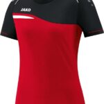 Jako Competition 2.0 T-Shirt Dames - Rood / Zwart | Maat: 42