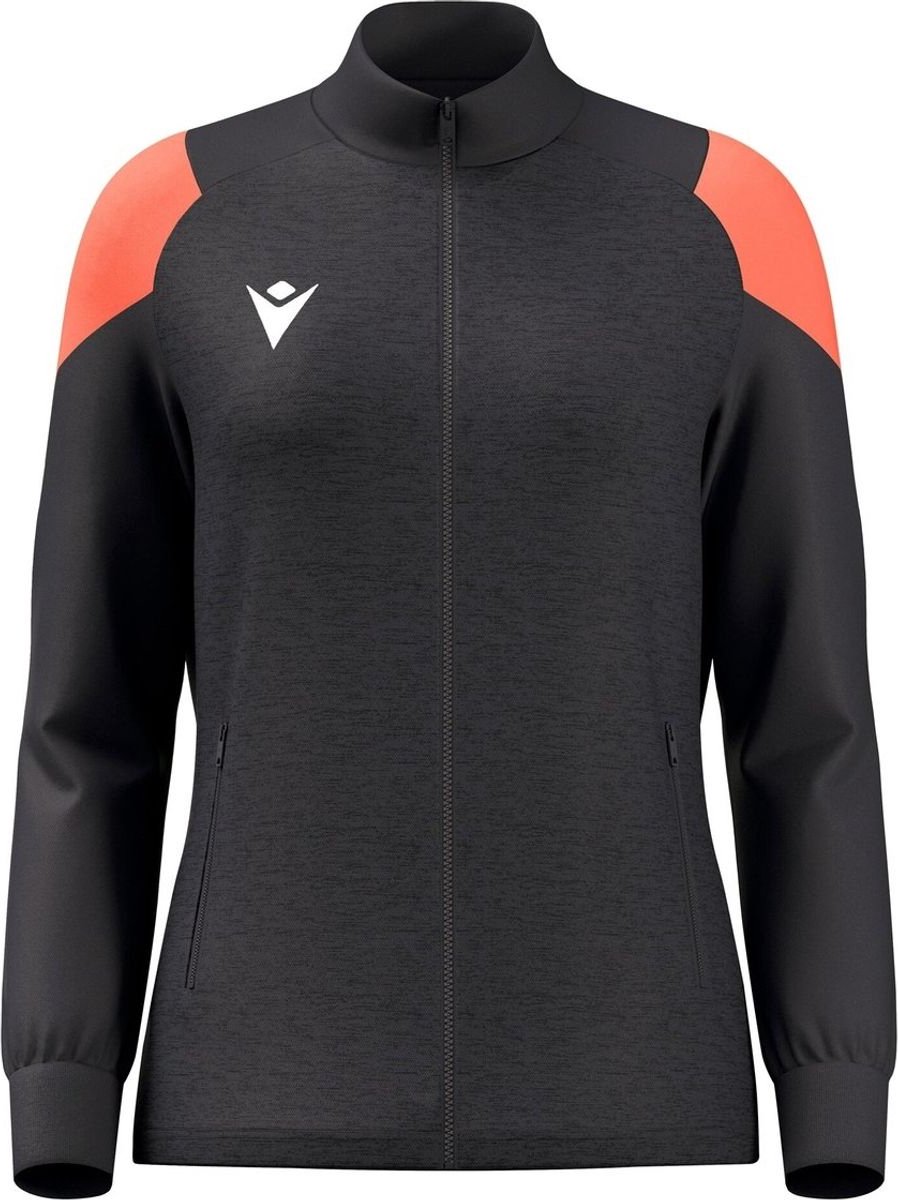 898x1200-30 Macron Glory Valkyria Trainingsvest Dames - Antraciet / Koraal | Maat: S - Afbeelding 1