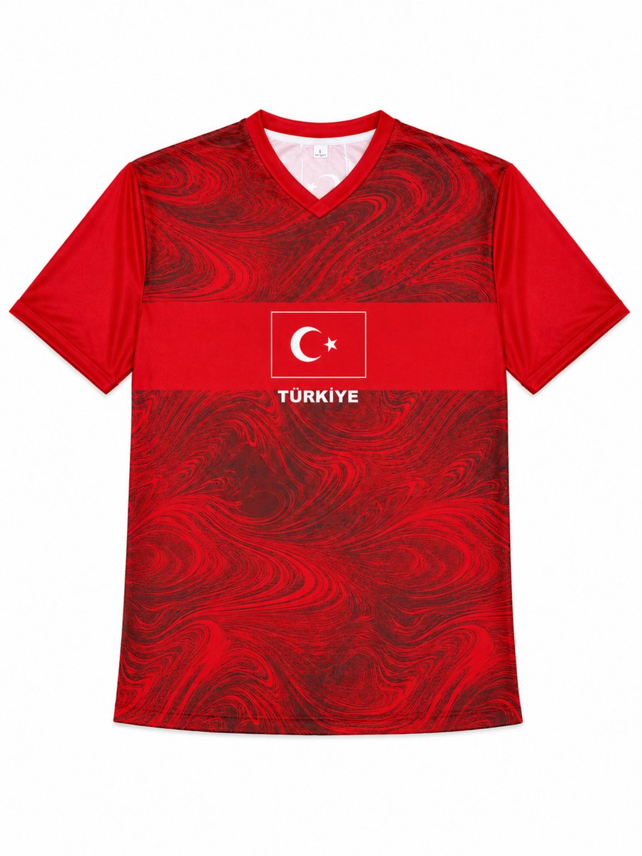 900x1200-49 Voetbalshirt Turkije | Turks Elftal shirt | EK / WK Voetbal T-shirt | Türkiye sportshirt | Turkey supporter | maat L - Afbeelding 1