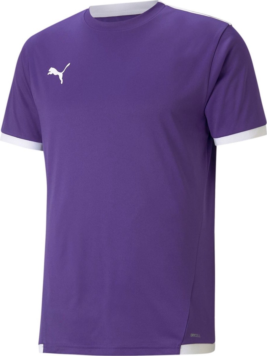 901x1200-31 Puma Teamliga Shirt Korte Mouw Kinderen - Paars / Wit | Maat: 176 - Afbeelding 1