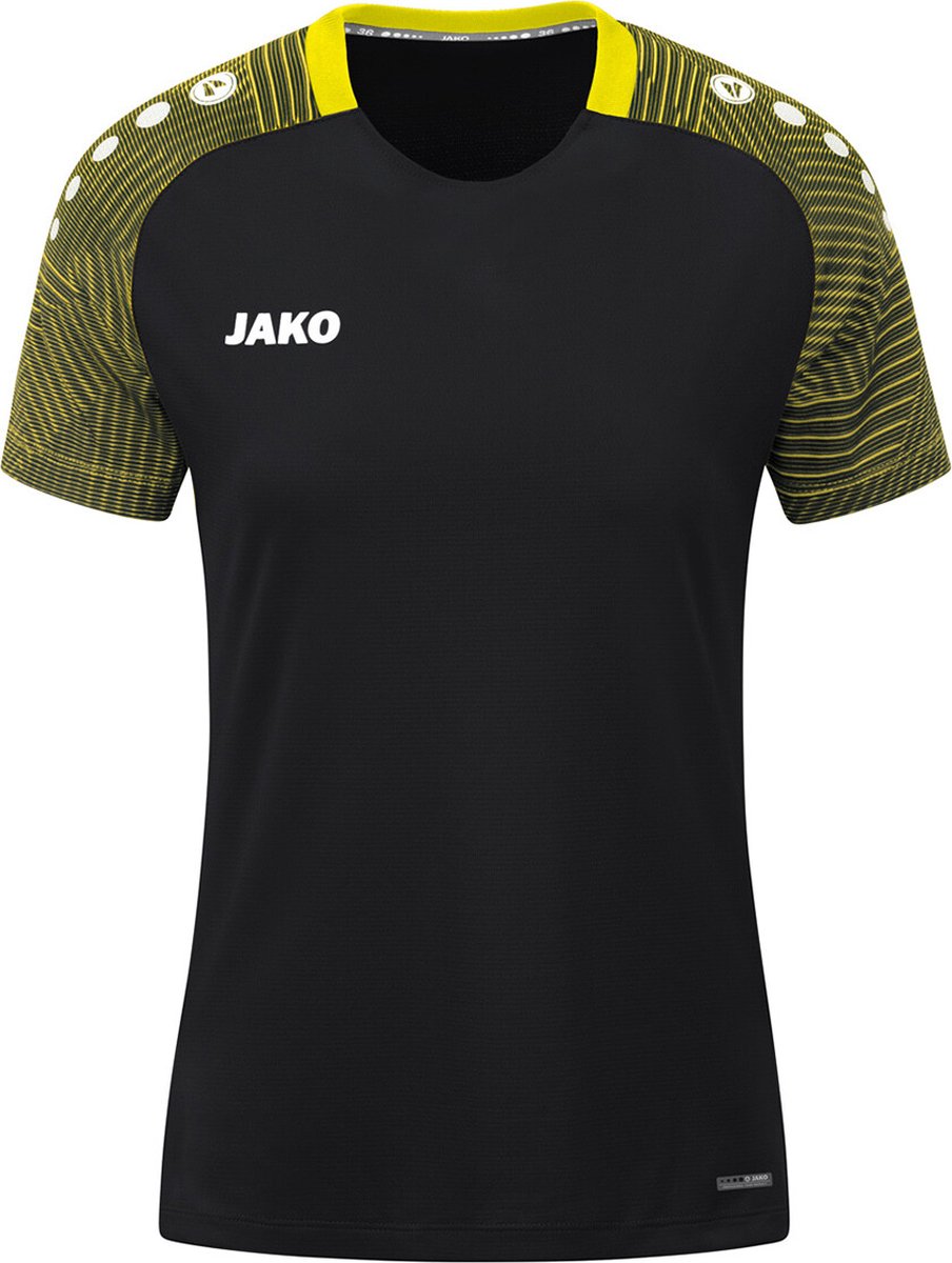 904x1200-31 Jako Performance T-Shirt Dames - Zwart / Zachtgeel | Maat: 42 - Afbeelding 1