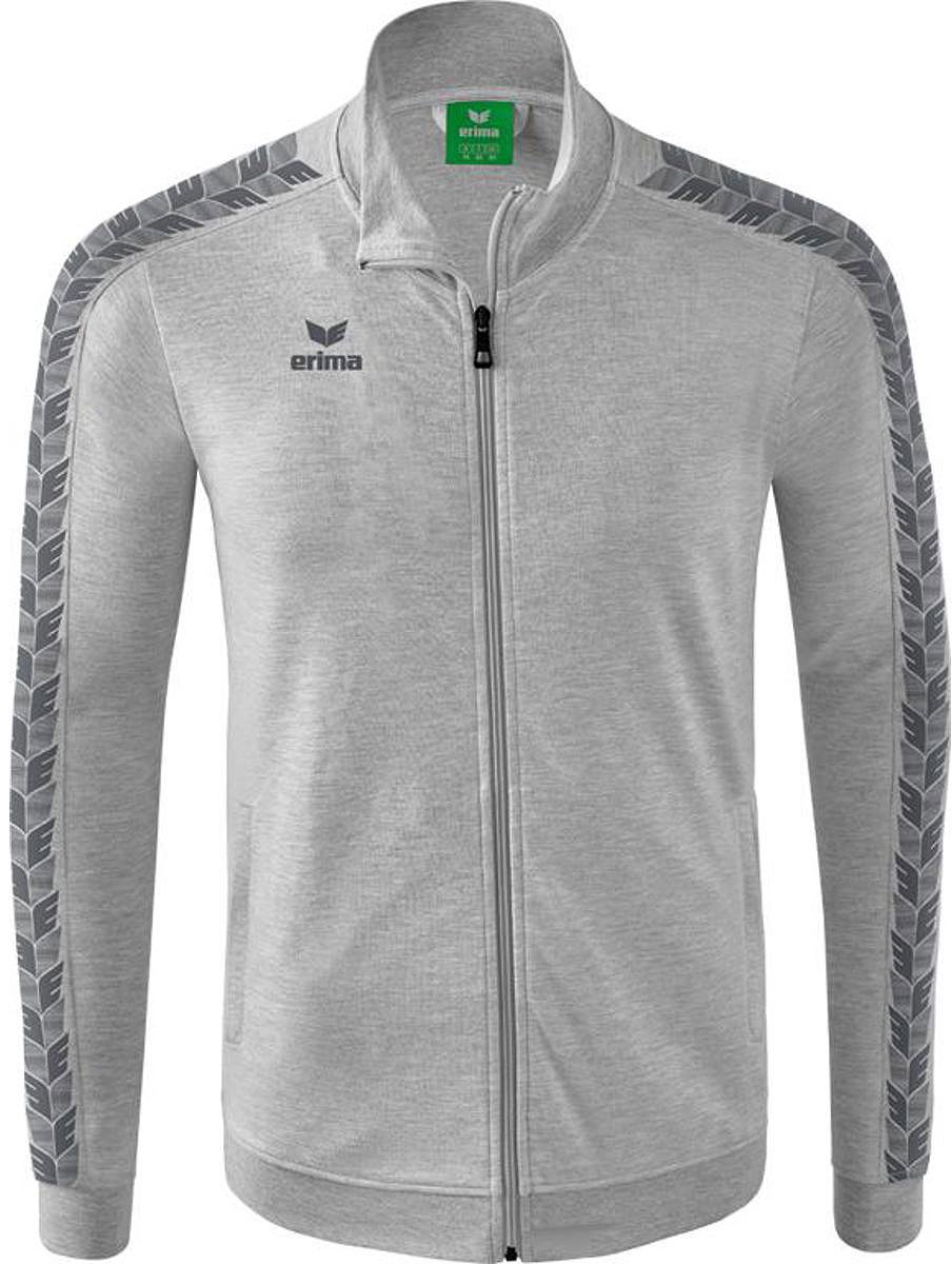 904x1200-48 Erima Essential Team Tracktop Jack Heren - Licht Grey Melange / Slate Grey | Maat: 3XL - Afbeelding 1