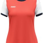 Jako Dynamic Shirt Korte Mouw Dames - Koraal / Wit / Marine | Maat: S