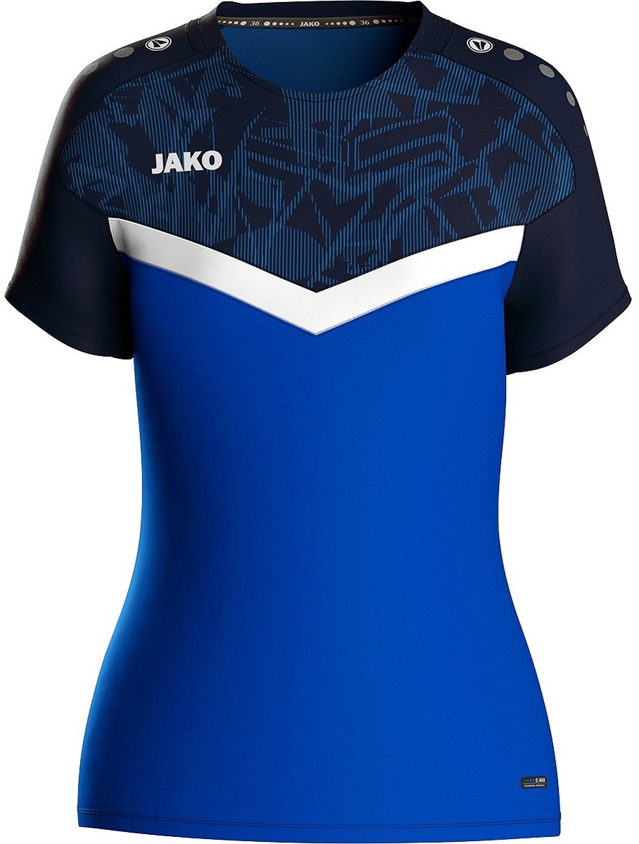 908x1200-8 Jako Iconic T-Shirt Dames - Royal / Marine | Maat: 40 - Afbeelding 1