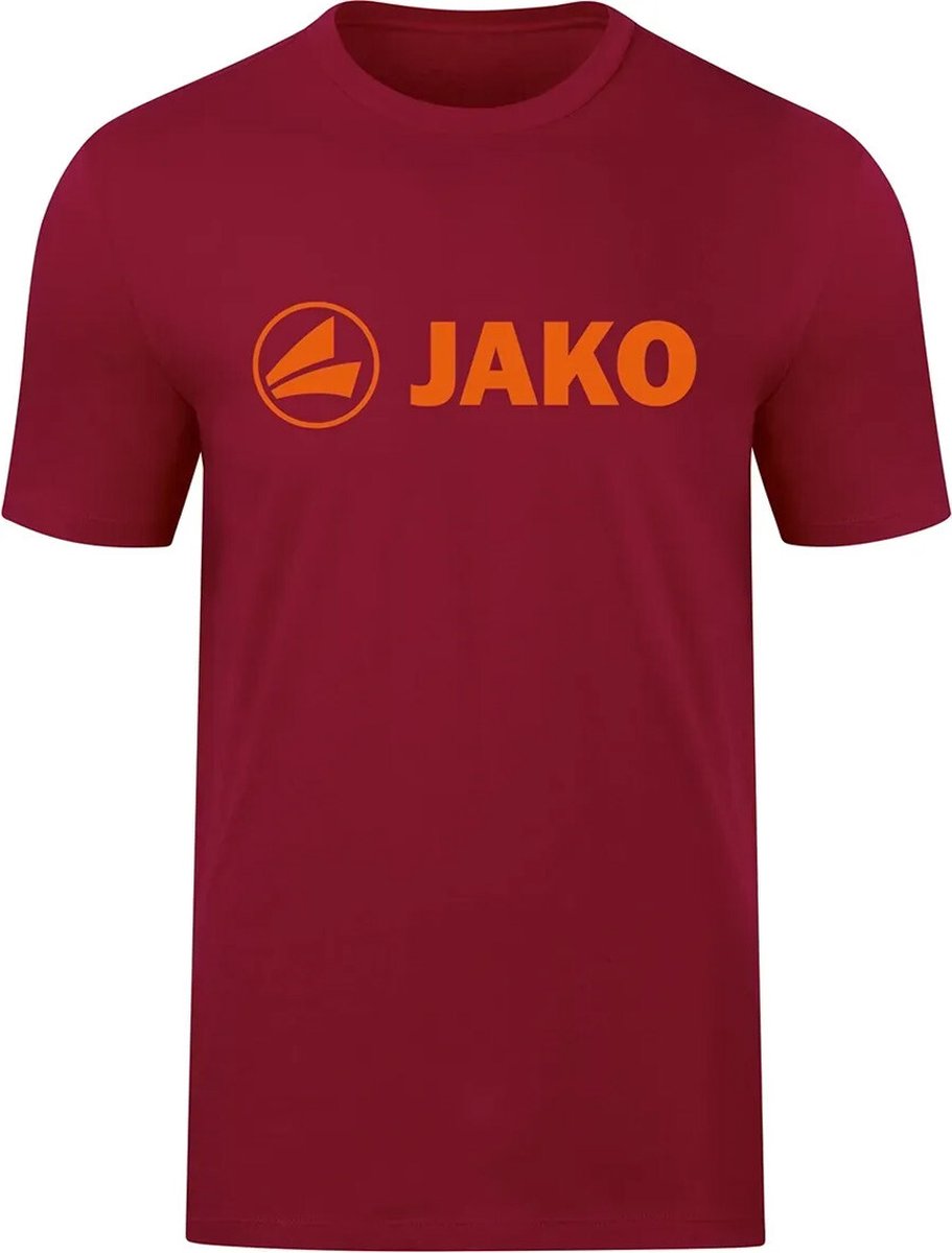 911x1200-20 Jako Promo T-Shirt Dames - Wijnrood / Fluo Oranje | Maat: 36 - Afbeelding 1
