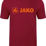 Jako Promo T-Shirt Heren - Wijnrood / Fluo Oranje | Maat: S