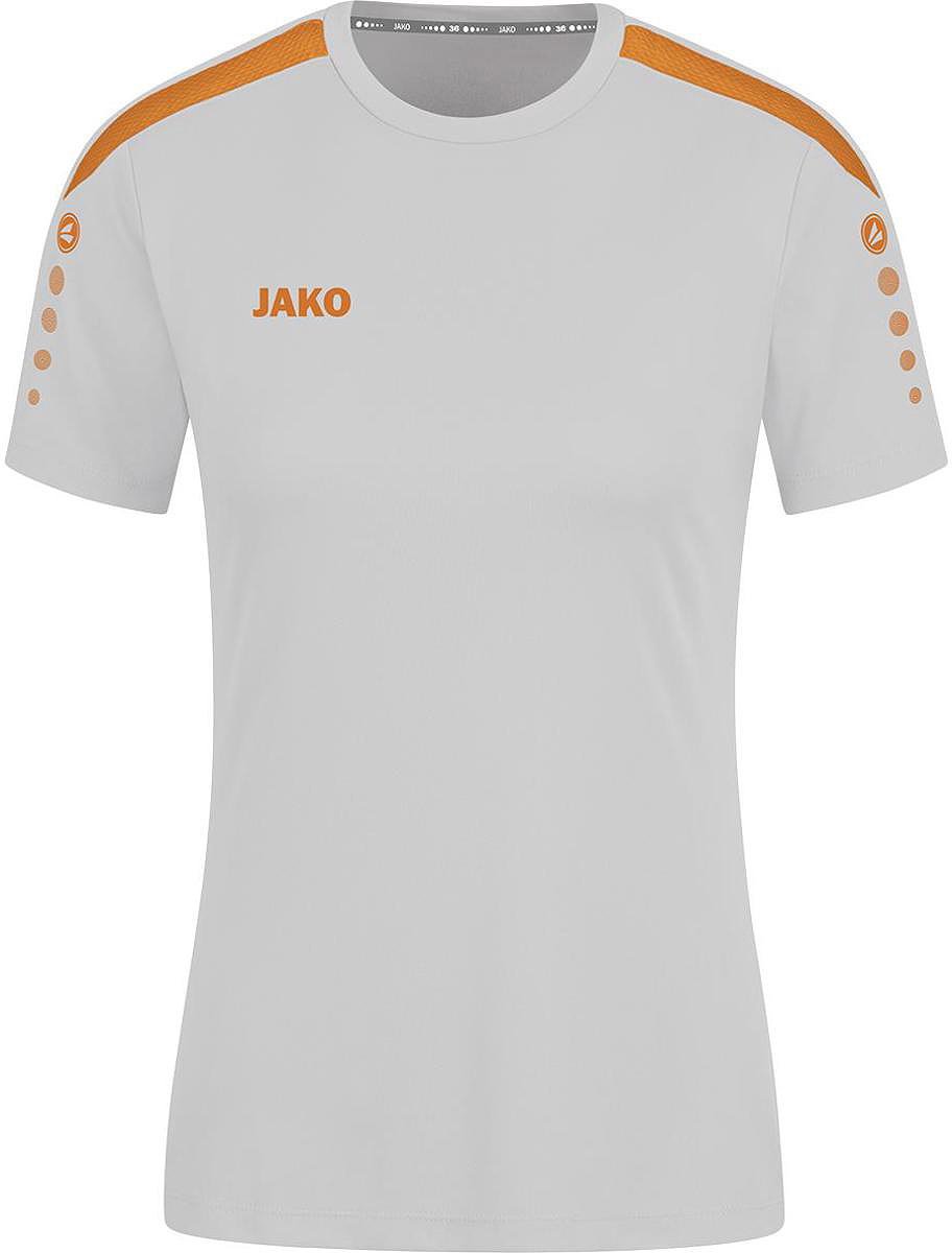 912x1200-72 Jako Power Shirt Korte Mouw Dames - Zachtgrijs / Fluo Oranje | Maat: 38 - Afbeelding 1