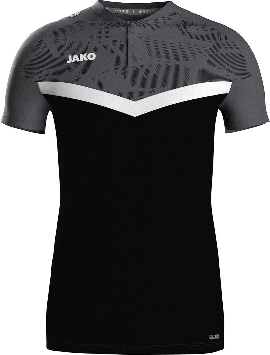 912x1200-92 Jako Iconic Polo Heren - Zwart / Antraciet | Maat: XL - Afbeelding 1