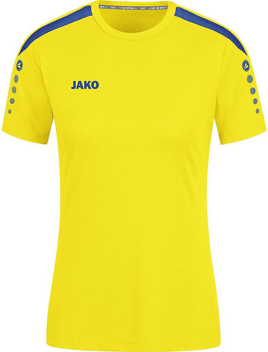 914x1200-135 Jako Power Shirt Korte Mouw Dames - Geel / Royal | Maat: 40 - Afbeelding 1