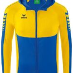 Erima Six Wings Trainingsjack Met Capuchon Kinderen - New Royal / Geel | Maat: 128