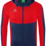 Erima Six Wings Trainingsjack Met Capuchon Kinderen - New Navy / Rood | Maat: 164