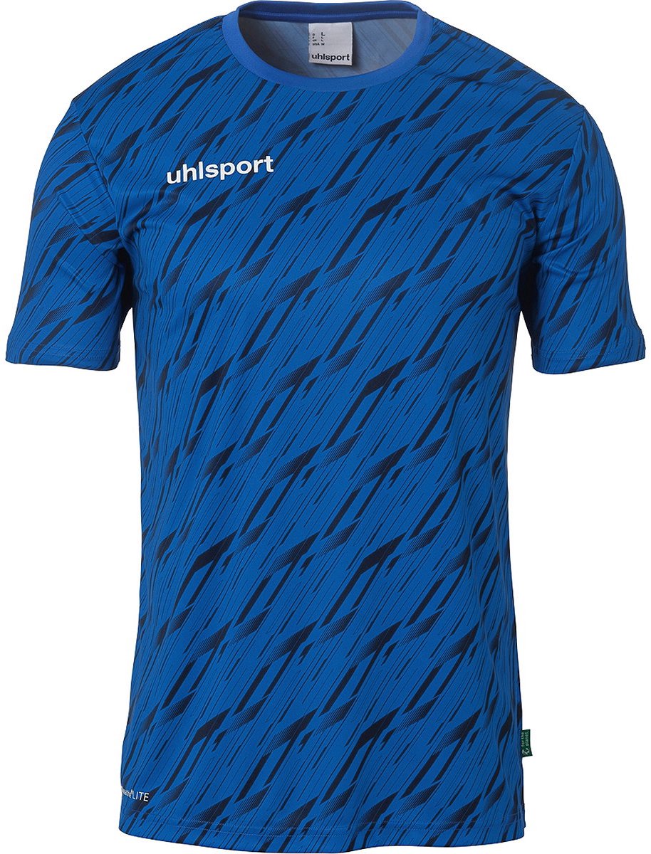 914x1200-265 Uhlsport Progressive 28 Shirt Korte Mouw Heren - Azuurblauw | Maat: L - Afbeelding 1