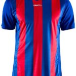 Craft Progress Stripe Shirt Korte Mouw Dames - Royal / Rood | Maat: L