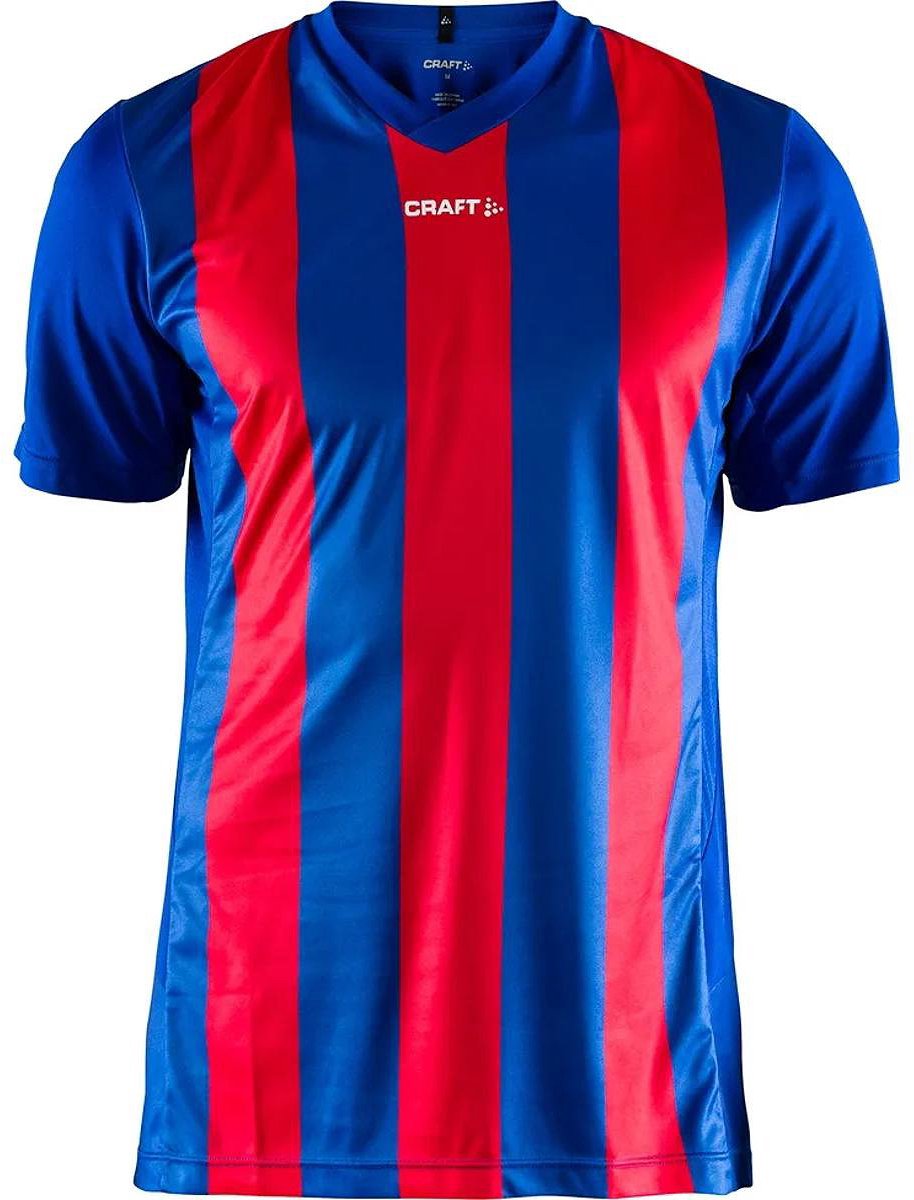 914x1200-274 Craft Progress Stripe Shirt Korte Mouw Dames - Royal / Rood | Maat: L - Afbeelding 1