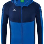Erima Six Wings Trainingsjack Met Capuchon Kinderen - New Royal / New Navy | Maat: 116