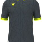 Macron Cerberus Shirt Korte Mouw Heren - Antraciet / Fluogeel | Maat: M