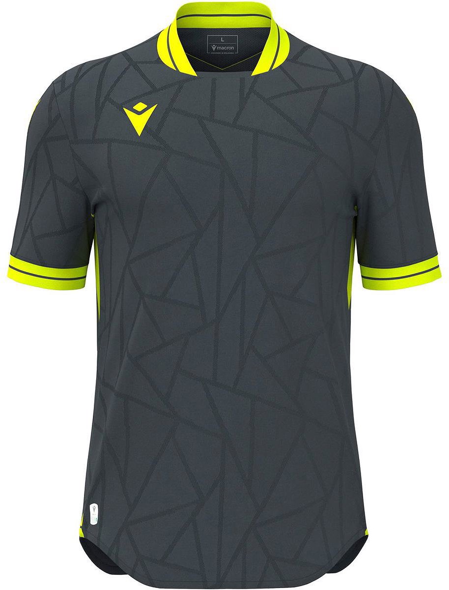 914x1200-67 Macron Cerberus Shirt Korte Mouw Heren - Antraciet / Fluogeel | Maat: M - Afbeelding 1