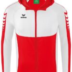 Erima Six Wings Trainingsjack Met Capuchon Kinderen - Rood / Wit | Maat: 140