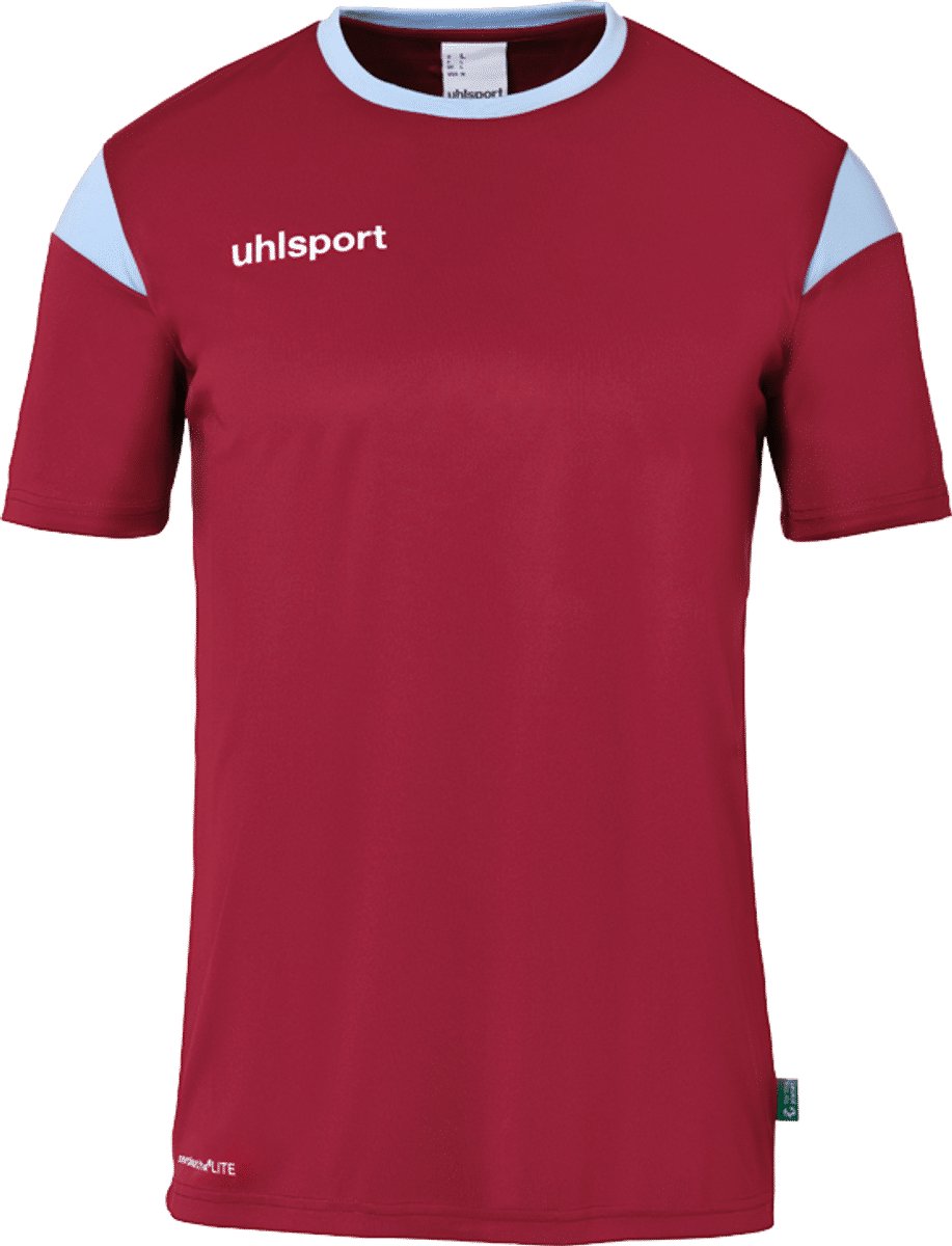 917x1200-40 Uhlsport Squad 27 Shirt Korte Mouw Kinderen - Bordeaux / Hemelsblauw | Maat: 128 - Afbeelding 1