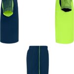 Unisex minder Sportset met 1 broek en 2 shirts Fluor groen / Navy, 4 jaar, model Juve