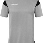 Uhlsport Squad 27 Shirt Korte Mouw Heren - Donkergrijs Gemeleerd / Zwart | Maat: M