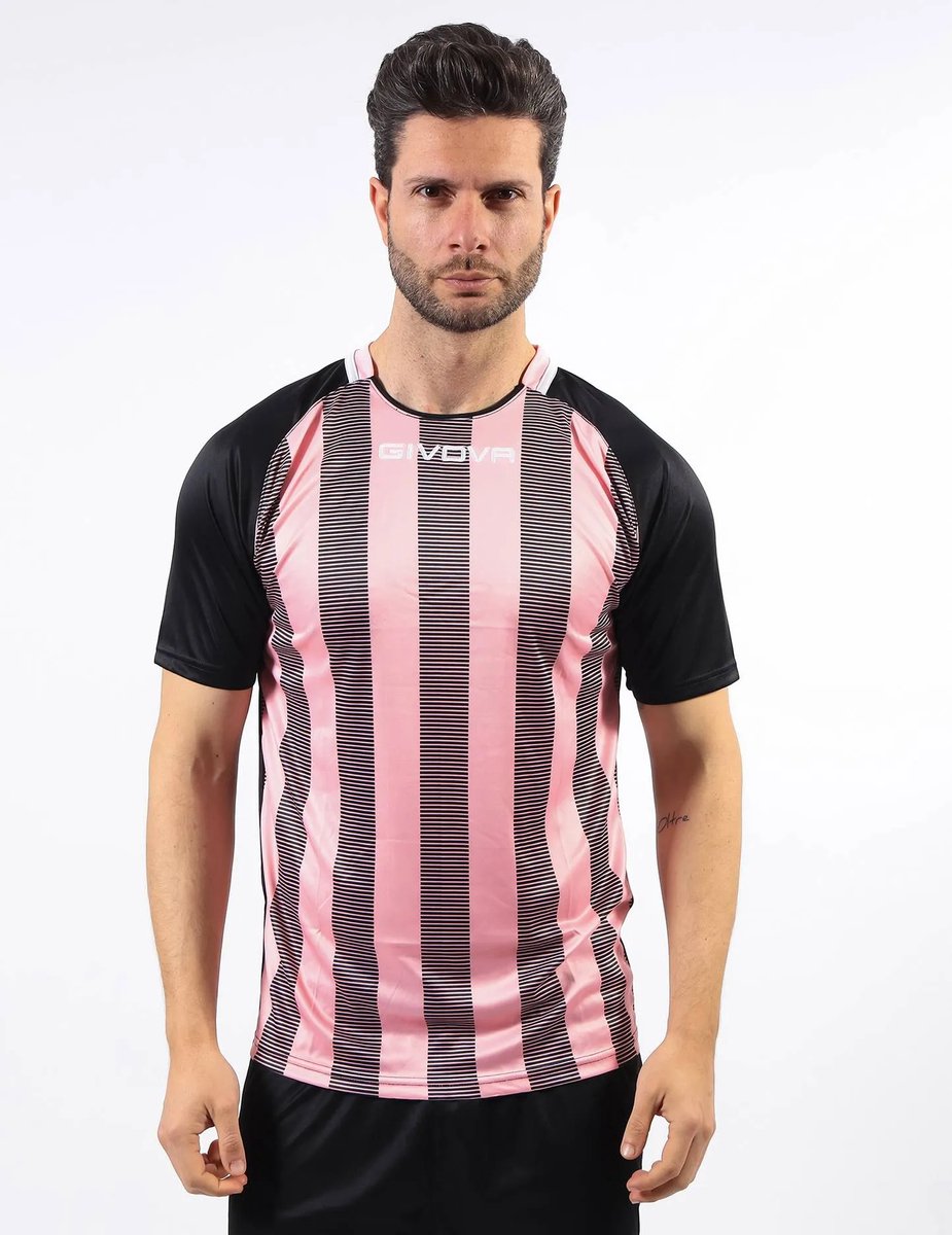 925x1200-32 Sportshirt Givova Rugby Roze-zwart Roze - XL - Afbeelding 1