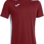 Joma Championship VI Shirt Korte Mouw Kinderen - Bordeaux / Hemelsblauw | Maat: 128-140