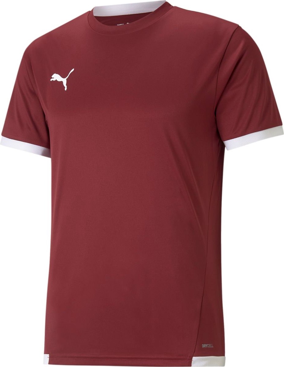 928x1200-87 Puma Teamliga Shirt Korte Mouw Heren - Bordeaux / Wit | Maat: XXL - Afbeelding 1