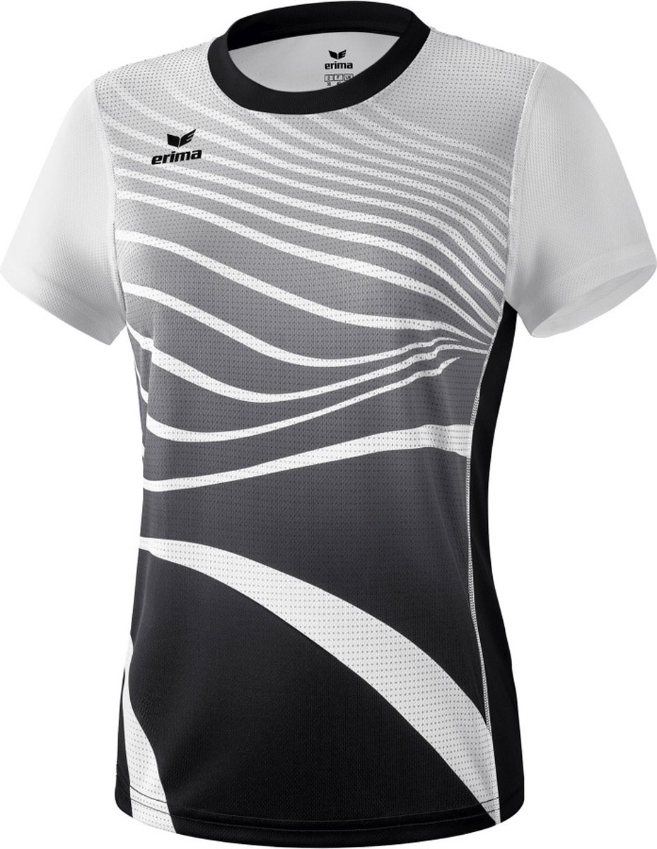 929x1200-17 Erima Atletiek T-Shirt Dames - Zwart / Wit | Maat: 40 - Afbeelding 1