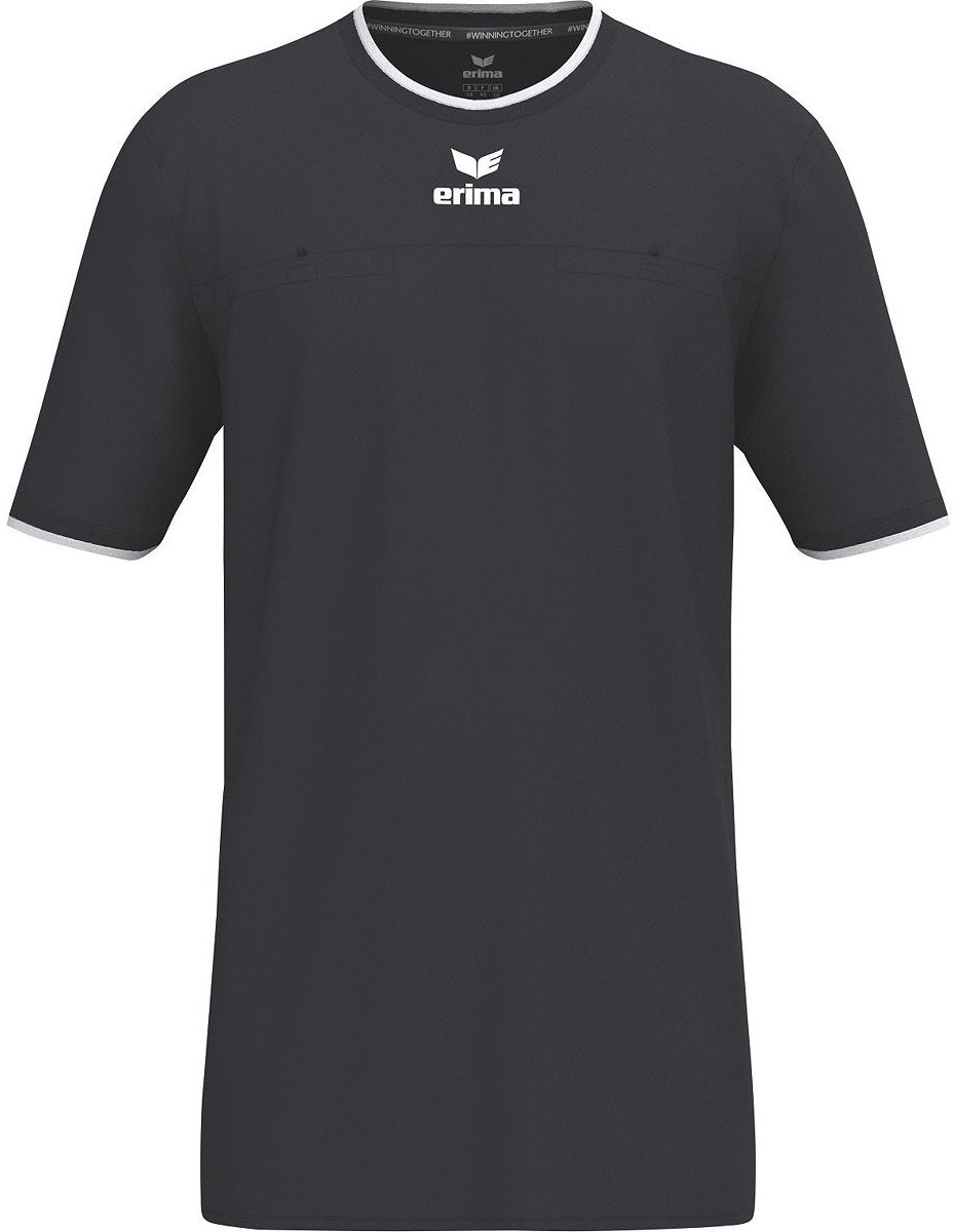929x1200-21 Erima Referee Scheidsrechtersshirt Korte Mouw Heren - Zwart | Maat: L - Afbeelding 1